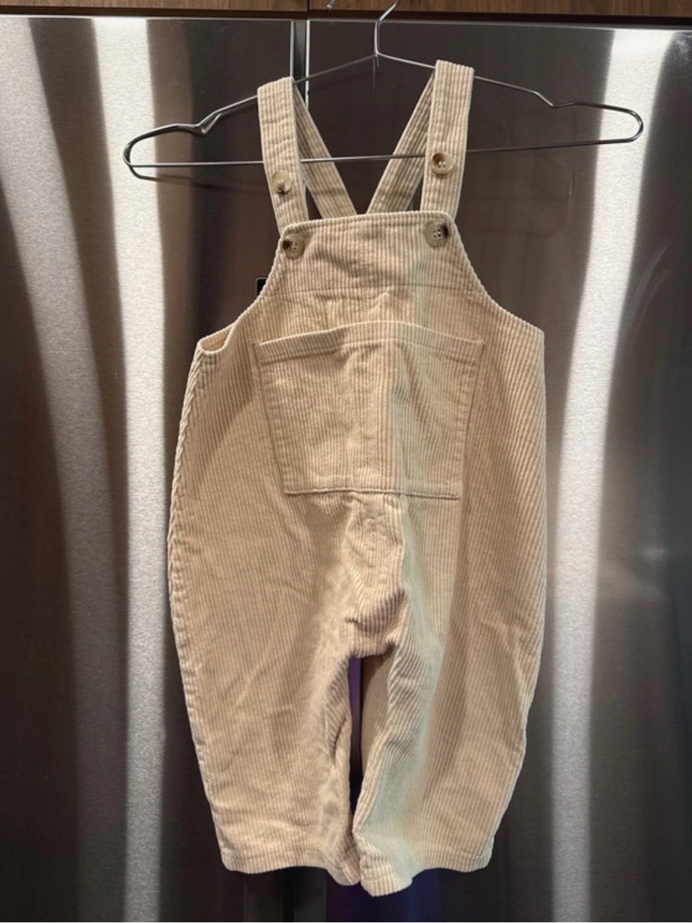 2T Corduroy Overalls - Cream Beige